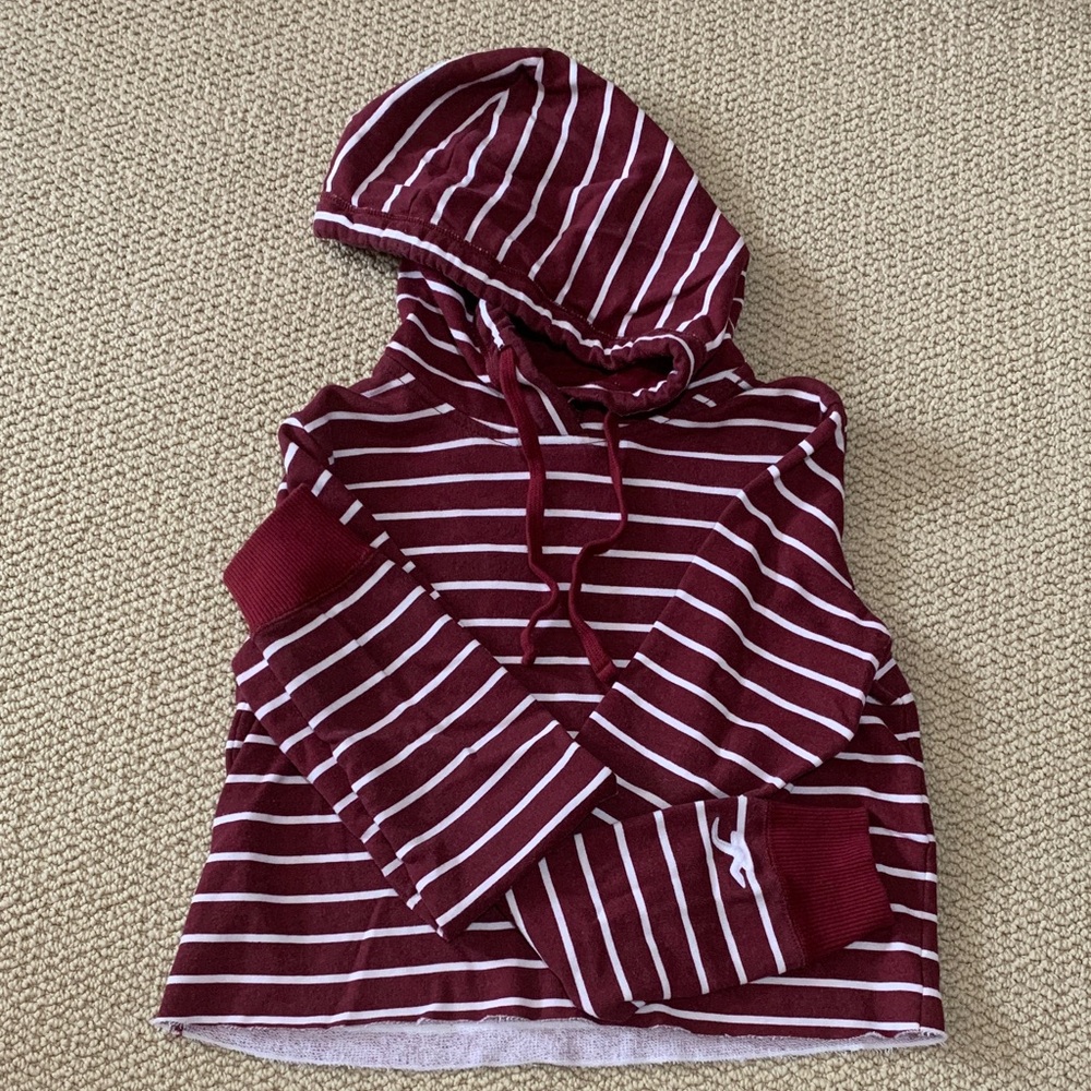 Cropped striped hoodie